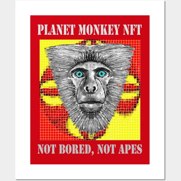 Planet Monkey Cute Animals Not Bored Apes Wall Art by PlanetMonkey